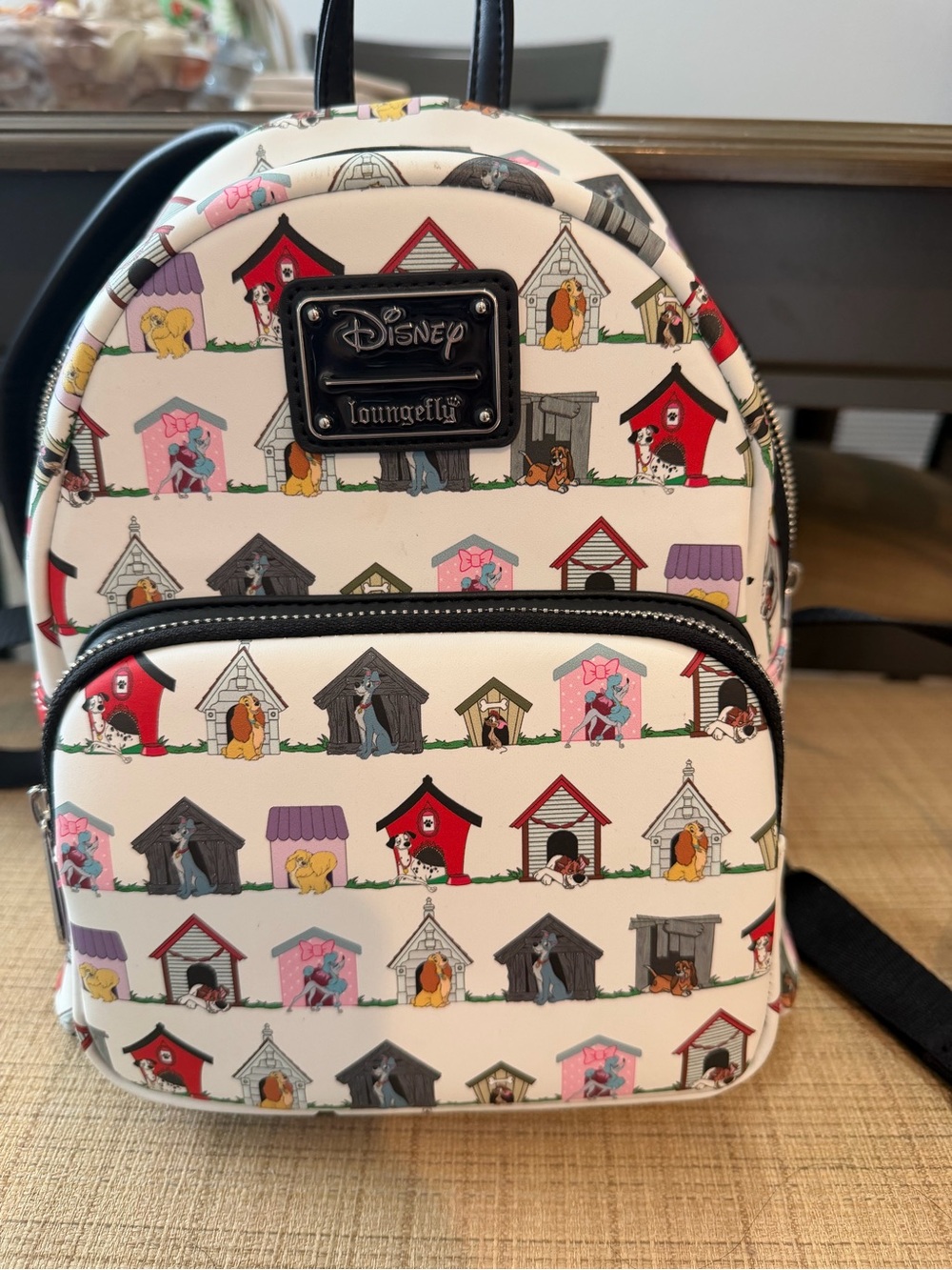 Loungefly Disney White Multi Dog House Mini Backpack